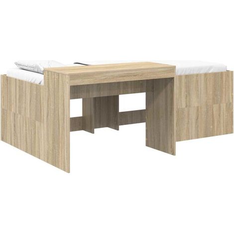 Lit haut avec bureau pour enfant, chêne Sonoma, 80 x 200 cm (1/5)
