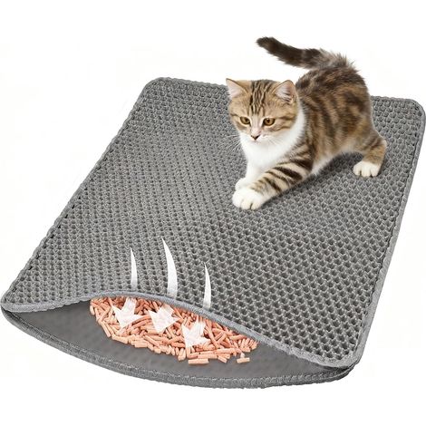 1 Tapis De Litière Pour Chat 90x60 Cm En Eva Design Nid D Abeille Imperméable Pour Maison (1/5)