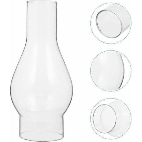 Abat-jour en Verre Transparent pour Lampe à Huile, Cheminée en Verre de Lampe à Pétrole, Abat-jour pour Lampe Kérosène, Accessoires Remplaçables (Size : Small) (1/4)