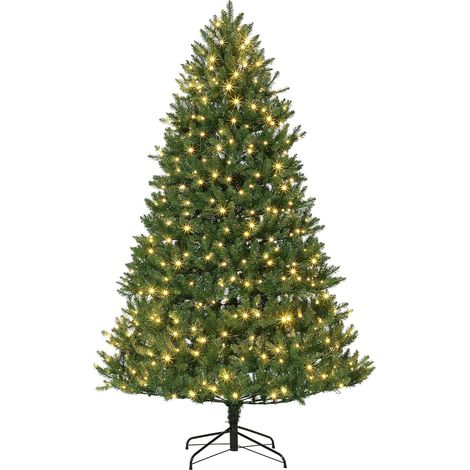Sapin de Noël 135cm, Arbre de Noel Slim Enneigées avec 150LED, Pieds de Sapin de Noël en Métal (1/5)