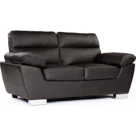 Ledersofa aus rekonstituiertem Leder und PVC "Dallas" - 169 x 88 x 90 cm - 2-Sitzer - Schokolade