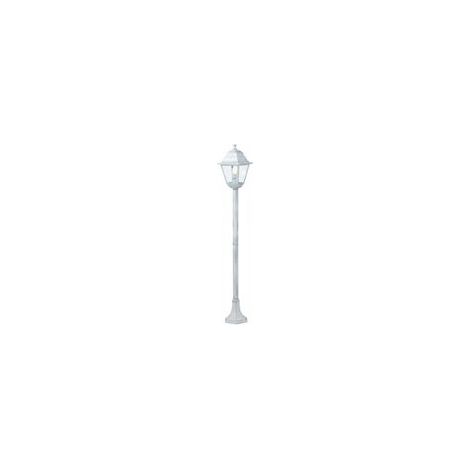 LAMPIONE CON COLONNA 'OLD' 60 W - cm 18 x 18 x h 121 bia./arg.  - SOVIL