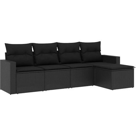 Maison Exclusive - Set de muebles de jardín 5 pzas y cojines ratá (1/5)