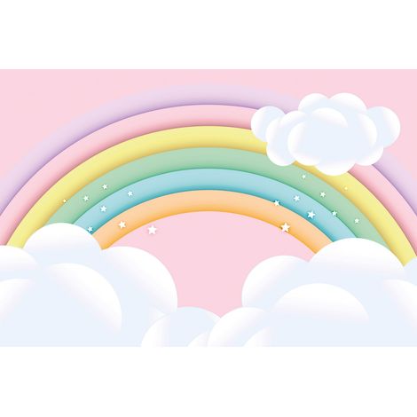 Papier peint panoramique Enfants - Arc-en-ciel - 382 cm x 255 cm (1/2)