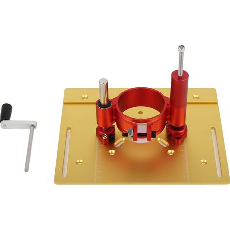 Manuelles Hebesystem-Set für Oberfräse, goldene Grundplatte für Sägetisch, Spindeltisch-Einsatz