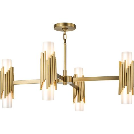 Elstead Marvele Plafonnier suspendu multi-bras contemporain en laiton vieilli 8 ampoules E14 (1/5)