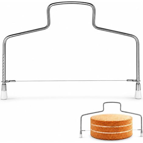Coupe Gâteau Pâtisserie Réglable En Acier Inoxydable, Trancheur À Fil Pour Layer Cake, Diviseur Gâteau Coupe-Fil Réglable Hauteur Ajustable, Outil Facile À Nettoyer 32cm Ustensiles À Pâtisserie (1/5)