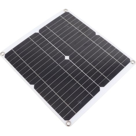 Panneau solaire 20W 12V extérieur avec régulateur 10A, kit solaire monocristallin USB pour camping et urgence (sans batterie) (1/5)
