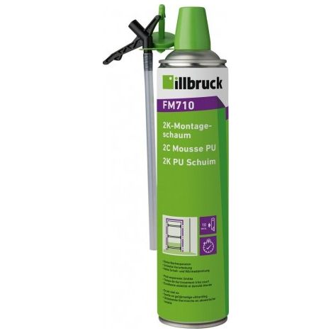 Illbruck – Mousse polyuréthane expansive 400 ml – Lot de 12 – Pour remplissage et isolation – Résistante à l'eau et aux produits chimiques (1/4)