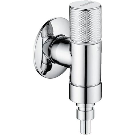 Pair Vanne de machine à laver avec connecteur d'arrêt d'eau, montage mural G1/2\" (BSPP 1,27 cm), filetage en laiton pour machine à laver, salle de bain et salle de bain (1/5)