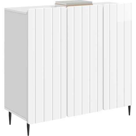 Maison Exclusive - Credenza Bianco Lucido 89 x 34,5 x 82 cm Legno ingegnerizzato
