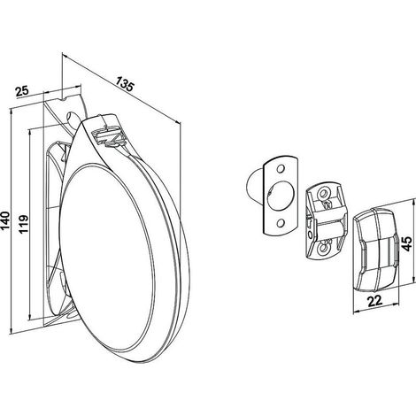 Enrouleur de sangle rond pour volet roulant avec guide et sangle de 5,5 m (1/3)
