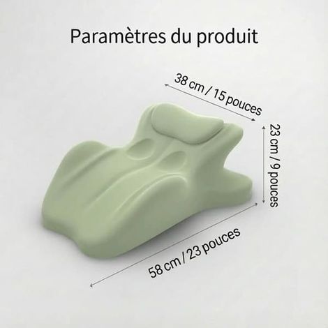 Oreiller ergonomique incliné à 27°, oreiller cale multifonctionnel en mousse à mémoire de forme (vert) Vert (1/4)
