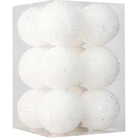 12er-Set Weihnachtsbaumkugeln, kreative, leichte Schaumstoffkugeln zur Dekoration von Weihnachtsbäumen für Hochzeiten, Zuhause und Gewerbe