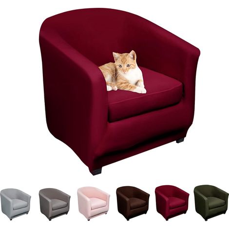 Housse de chaise longue de fauteuil extensible avec taie d'oreiller de universelle lavable de café 2 pièces (1/5)