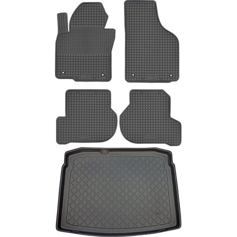 Ensemble de tapis de sol en caoutchouc pour Volkswagen Golf V Comfortline Hatchback (à partir de 2003/10/2008) + tapis de coffre.