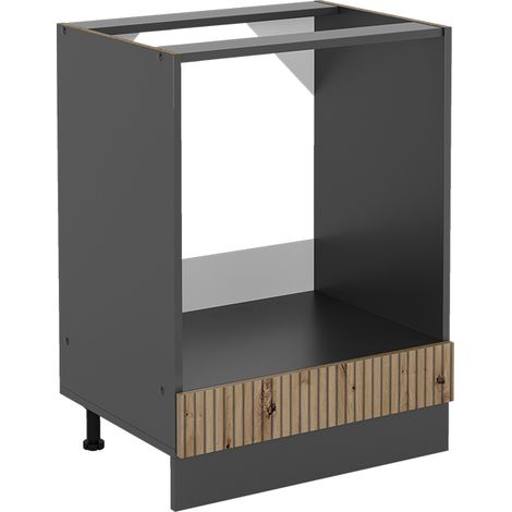 Armario para horno empotrado R-Line, Roble artesanal, 60 cm sin encimera, Vicco (1/4)