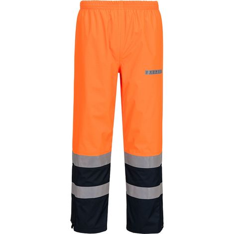Pantaloni antipioggia Bizflame Hv - Taglia XXXL - Arancione/blu navy - Portwest