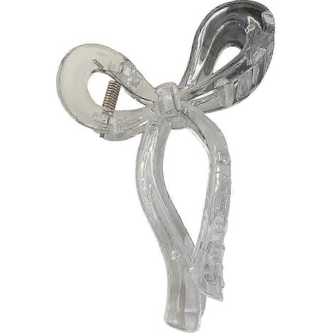 Pince à cheveux en forme de nœud papillon, couleur bonbon, style requin, antidérapante, en plastique, pour femmes.-Transparent (1/5)