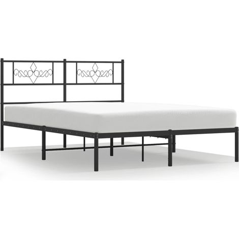 Maison Exclusive - Cadre de lit métal sans matelas avec tête de lit noir 120x190cm