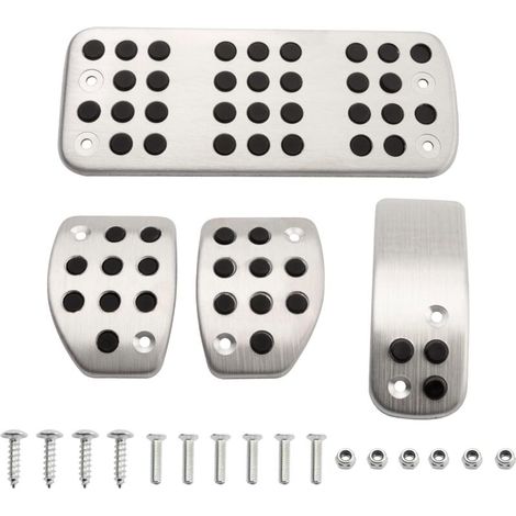 Kit pédales de frein, d'embrayage et d'accélérateur, jeu de quatre pédales avec vis de montage pour modèles Peugeot 207, 301, 307, 208, 2008, 308, 408 CC/ C3, C4/ DS3, DS4, DS6