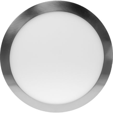 Pannello led slim da incasso cornice silver tondo 24w 3000K luce calda (1/3)
