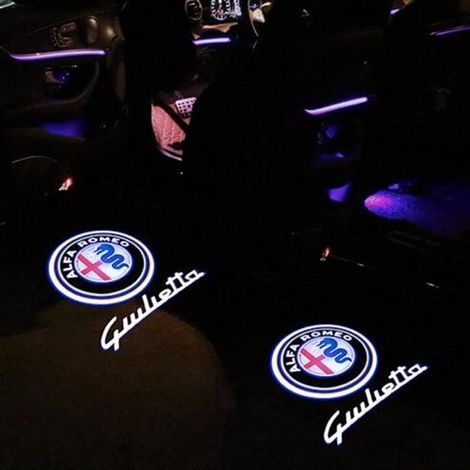 A2 -Projecteur Laser de porte de voiture pour Alfa Romeo LED, 2 pièces, lumière de bienvenue pour Giulia Giulietta Mito Stelvio Brer