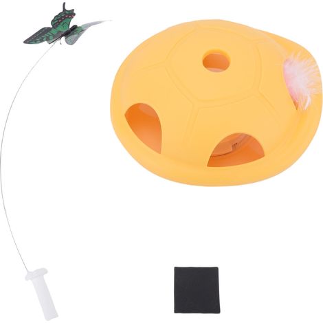 Jouet Chat Électrique Automatique Piste Rotative Plume Interactive En PP 16.5x18x8cm Avec Baguette Pour Chiot Intérieur (1/5)
