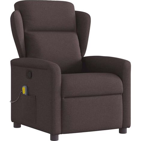 fauteuil de massage inclinable en tissu marron foncé (1/5)