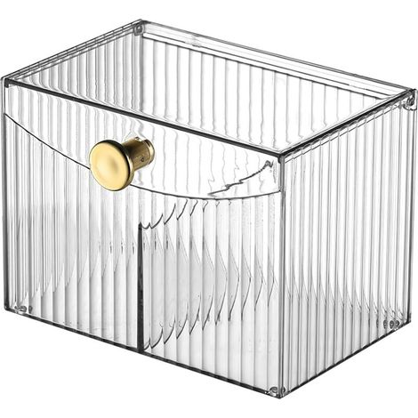 Wattestäbchenhalter, Spender und Aufbewahrungsbox mit Deckel, staub- und feuchtigkeitsdicht, für Wohnzimmer, Schlafzimmer, Badezimmer (transparent) (1/5)