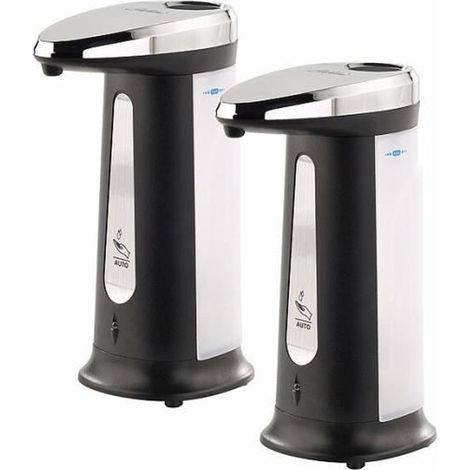 Distributeur de savon automatique - Carlo Milano - 400 ml - Infrarouge - Chrome - Lot de 2 (1/4)