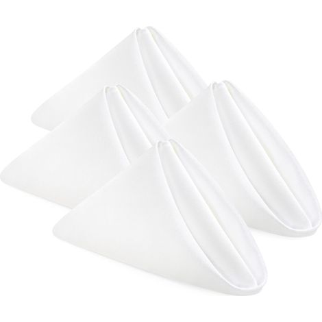 Stoffservietten – 24er-Packung, wiederverwendbar (Weiß, 43 x 43 cm) Schwarz (1/4)