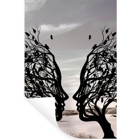 Wall Sticker Beach - Sea - People - Tree - Modern art 40x60 cm