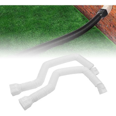 Set mit 2 Dachrinnenverlängerungen, flexible Verlängerung, ausziehbar von 53 cm bis 147 cm, kompatibel mit den meisten Dachrinnen für Wohnhäuser, weiß (1/5)