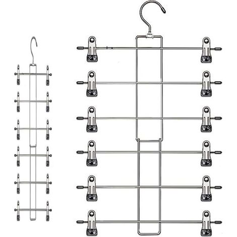 2 cintres pour le rangement et l'organisation des vêtements - Cintre à pantalon en métal noir, usage domestique, cintre à pantalon (1/5)