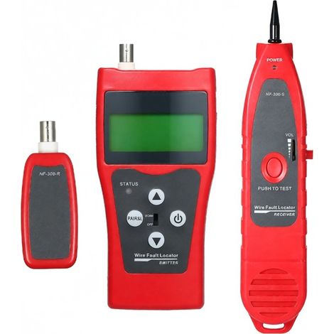 Probador de cables de red multifuncional NOYAFA con pantalla LCD, detector de línea de alta precisión, probador de línea coaxial RJ11 y RJ45, medidor de longitud de cable con 1 adaptador remoto. (1/5)