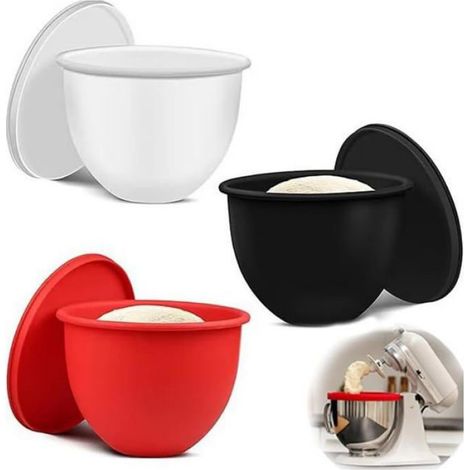 Liner Pour Bol Mélangeur - Silicone Alimentaire - Compatible Mixeur Tilt-Head 4,7 L - Lot De 3 Avec Couvercles (1/4)