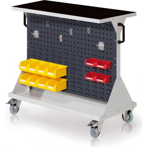 Kappes RasterMobil® Größe 2 - 1000x930x500mm - 2x Lochplatte 2x Schlitzplatte - Auflageboden aus Stahlblech inkl. Riffelgummimatte - anthrazitgrau