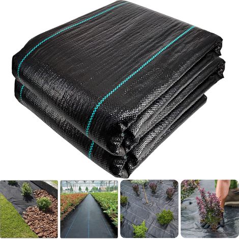 Toile de Paillage Contre les Mauvaises Herbes 10Mx2M, Contre les Mauvaises Herbes, Perméable à l'Eau, Anti-UV, Anti Repousse, Bâche de Paillage (1/5)