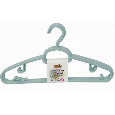 Cleafe - Set 5 Pz Grucce Plastica Stampelle Appendiabito Pantaloni Giacche Azzurro 79327 - (1/2)