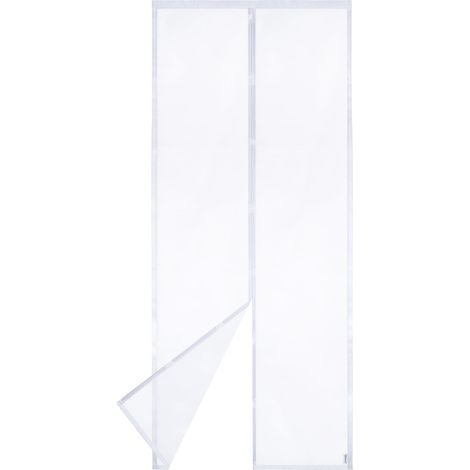 VP Moustiquaire Pour Porte – Maille Ultrarésistante, Joint de Haut en Bas, Fermeture Automatique, Garde l'Air Frais à l'Intérieur(90x200, Blanc) (1/5)