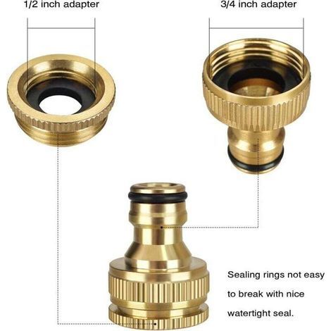 6 piezas de conector de manguera de jardín, conector de grifo de jardín de latón macizo, conector de grifo 2 en 1, conectores de manguera de jardín de conexión rápida, adaptador de grifo (1/4)