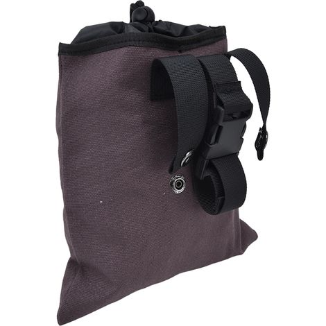 Sac de cueillette en toile, pliable, portable, épais, au design unique et simple, idéal pour la cueillette de fruits en camping et en plein air. Marron. (1/5)