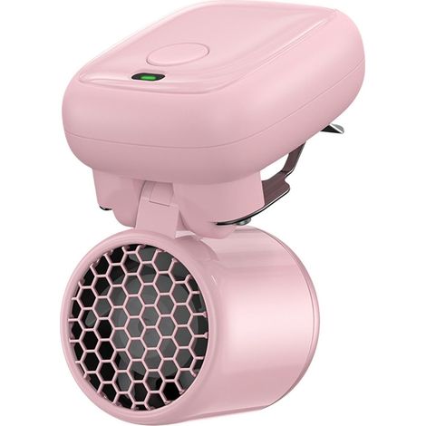 Mini ventilador portátil recargable por USB con clip para sombrero, silencioso, 3 velocidades, para senderismo, camping, verano, rosa (1/5)