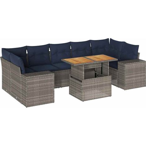 Maison Exclusive - Set de sofás de jardín y cojines 8 piezas ratá (1/5)