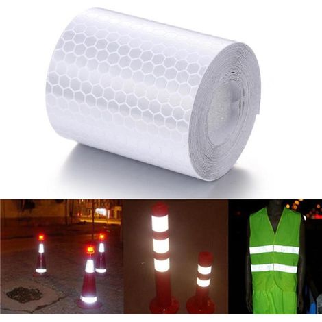 Nastro adesivo rifrangente per segnalazione bianco 50mm classe 2 Lunghezza - 50mm x 5 MT (1/5)