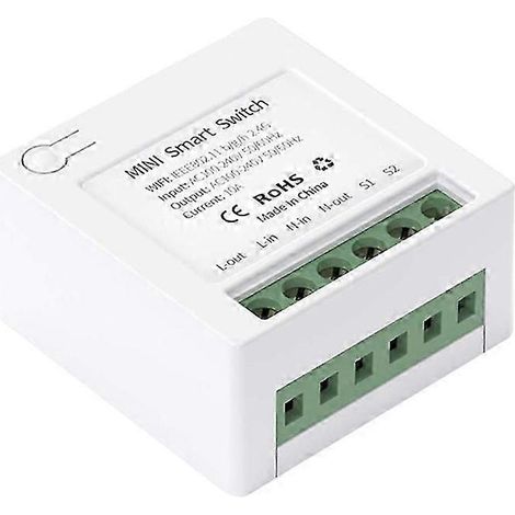 Mini interrupteur intelligent sans fil 10A compatible avec Tuya et Alexa pour une domotique simplifiée. WHBYV (1/4)