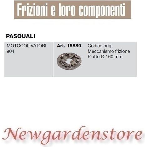Frizione meccanismo 15880 motocoltivatore compatibile PASQUALI 904 piatto 160mm