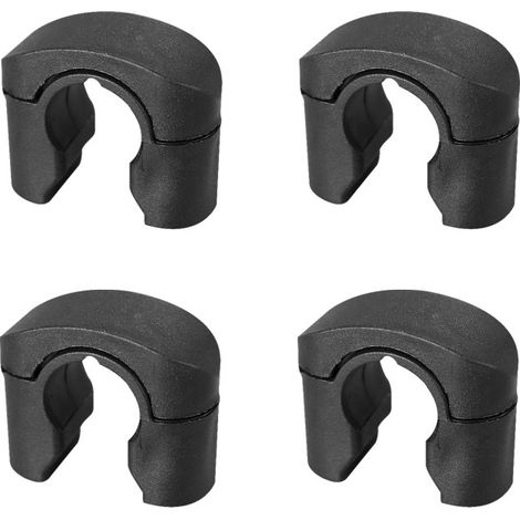 4 Colliers d'Espagnolette, Cache-Vis, Diamètre 14 mm, Composite Noir, pour Volet Battant, Torbel