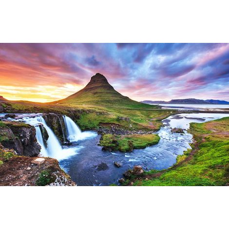Tableau paysage cascade en islande - 80x50 cm (1/5)